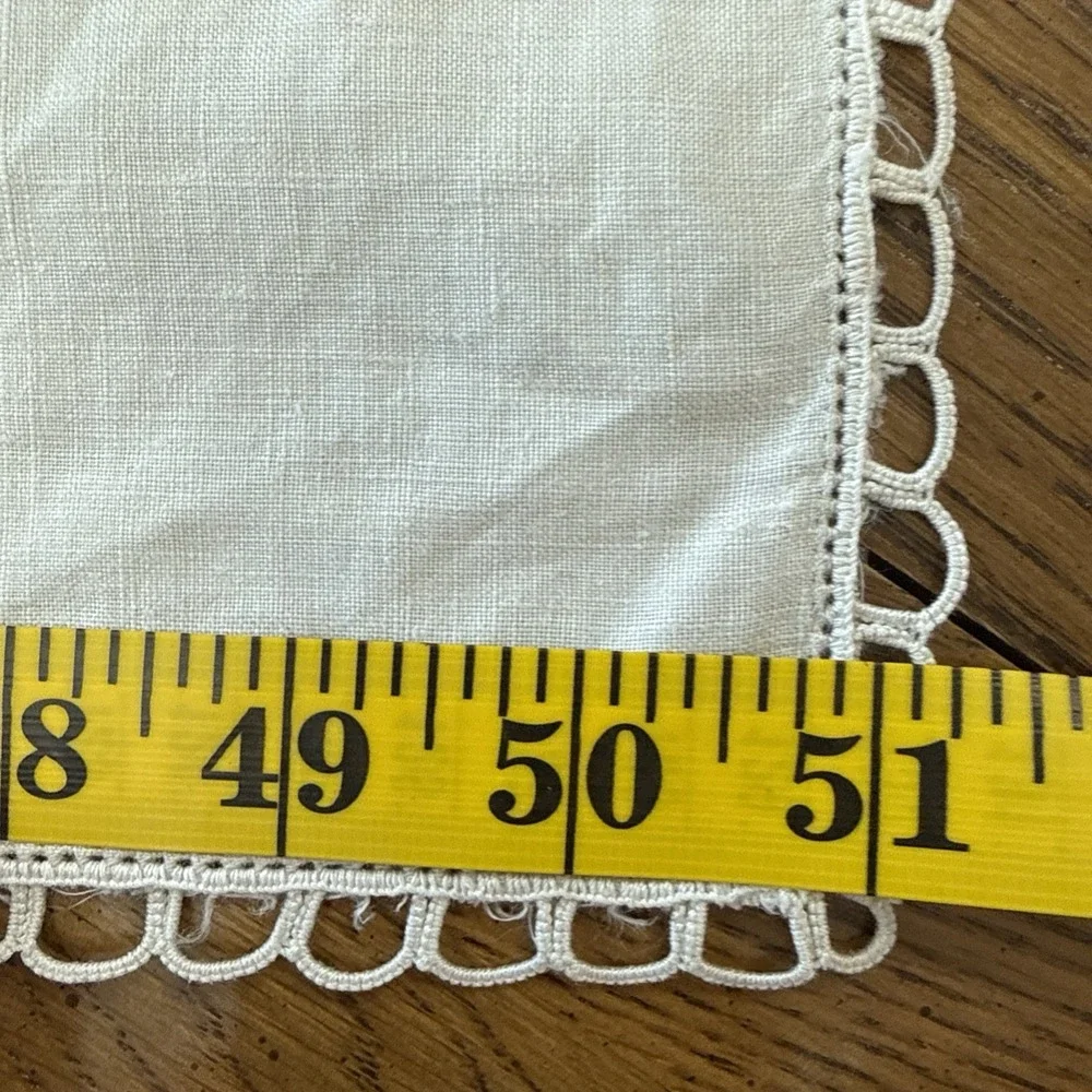 Vtg Linen Tablecloth Square 51